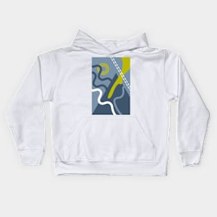 Grey blue abstract Kids Hoodie